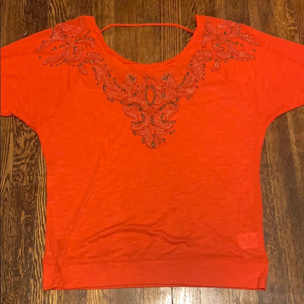 Women’s orange Miss Me top